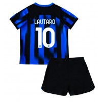 Inter Milan Lautaro Martinez #10 Domáci Detský futbalový dres 2023-24 Krátky Rukáv (+ trenírky)